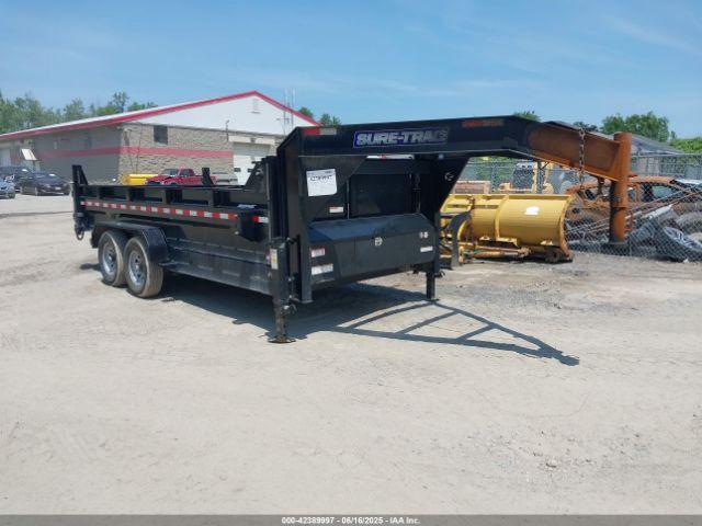  Salvage Sure-trac 16  Gooseneck Dump Traile