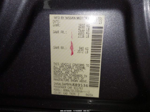 Nissan Altima 2.5 Sl Image 9